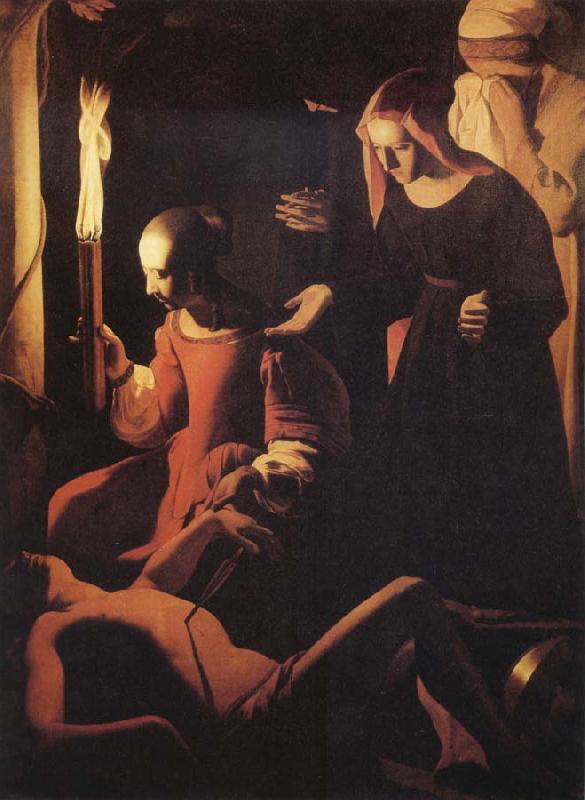Georges de La Tour St Sebastian Attended by St Irene oil painting image